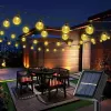 Elight Garden Decor Solar IP65 LED Glass Ball String Light 7m 40 Bulbs Warm White