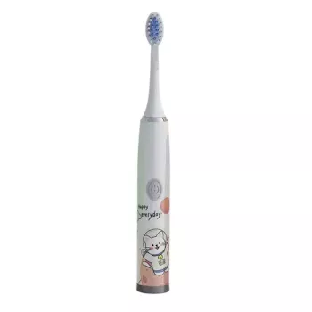 Kiddyz T1 Elektryczna szczoteczka soniczna dla dzieci 3-12 lat, ładowana przez USB, 2 końcówki, biała