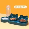 iLike Stacja karmienia dla kota i psa 40x22cm z automatycznym poidłem 500ml + 2 miski