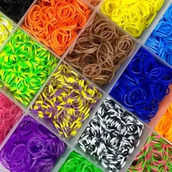 Kiddyz 4400pcs Zestaw do robienia bransoletek Gumki Haczyki Klipsy i Zawieszki Organizer Wielokolorowy