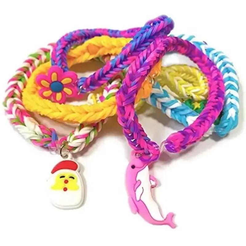 Kiddyz 4400pcs Zestaw do robienia bransoletek Gumki Haczyki Klipsy i Zawieszki Organizer Wielokolorowy