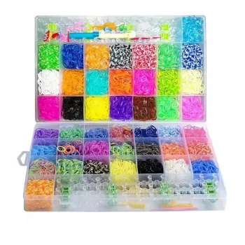 Kiddyz 4400pcs Zestaw do robienia bransoletek Gumki Haczyki Klipsy i Zawieszki Organizer Wielokolorowy
