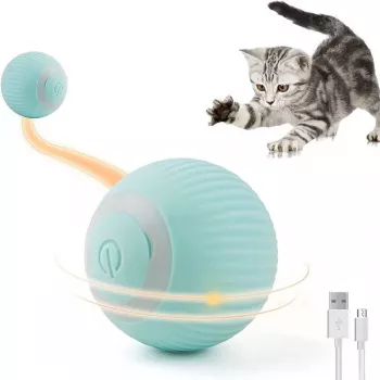 iLike iBL Interaktywna zabawka dla zwierząt Tocząca się piłka 4,3 cm z automatycznym ruchem / nocną diodą LED, ładowanie USB-C