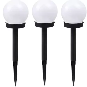Zestaw 3 szt. solarnych kul ogrodowych Elight 10 cm, zimna biel LED, czujnik zmierzchowy, wodoodporny, czarny