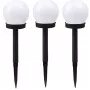 Zestaw 3 szt. solarnych kul ogrodowych Elight 10 cm, zimna biel LED, czujnik zmierzchowy, wodoodporny, czarny