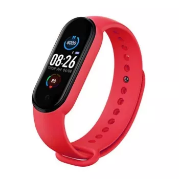 iWear SM6 Smart Bracelet - Fitness Tracker IP67 z pomiarem tętna i ciśnienia krwi / powiadomieniami społecznościowymi / monitorem snu, czerwony