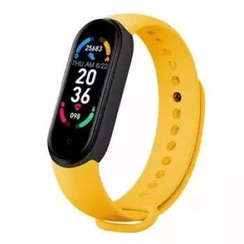 iWear SM6 Smart Bracelet - Fitness Tracker IP67 z pomiarem tętna i ciśnienia krwi / powiadomieniami społecznościowymi / monitorem snu, żółty
