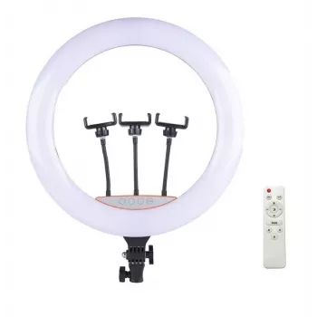 Elight SR18 45cm LED Light Ring z 3x Uchwytem na Smartfon + Zasilacz 220V + Pilot BT Czarny