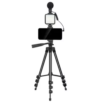 Elight M5 Vlog Smartphone Fix Video & Photo Kit z lampą LED, mikrofonem, statywem 1,3 m i pilotem