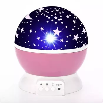 Elight L1 2w1 Projektor Nieba Gwiazd i Lampka Nocna z 4x AAA / Kabel USB 220V Różowy