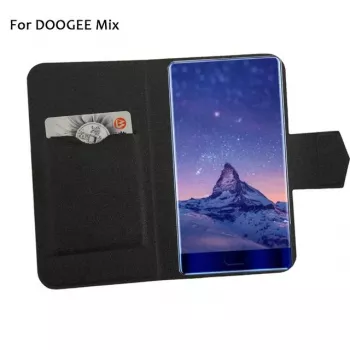 Doogee MIX Flip Cover Case z hartowanym szkłem ochronnym na ekran - zestaw, czarny