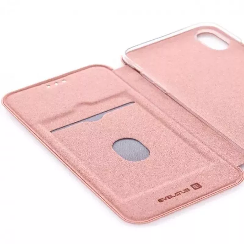 Evelatus Apple iPhone X/Xs Book Case Rose Gold