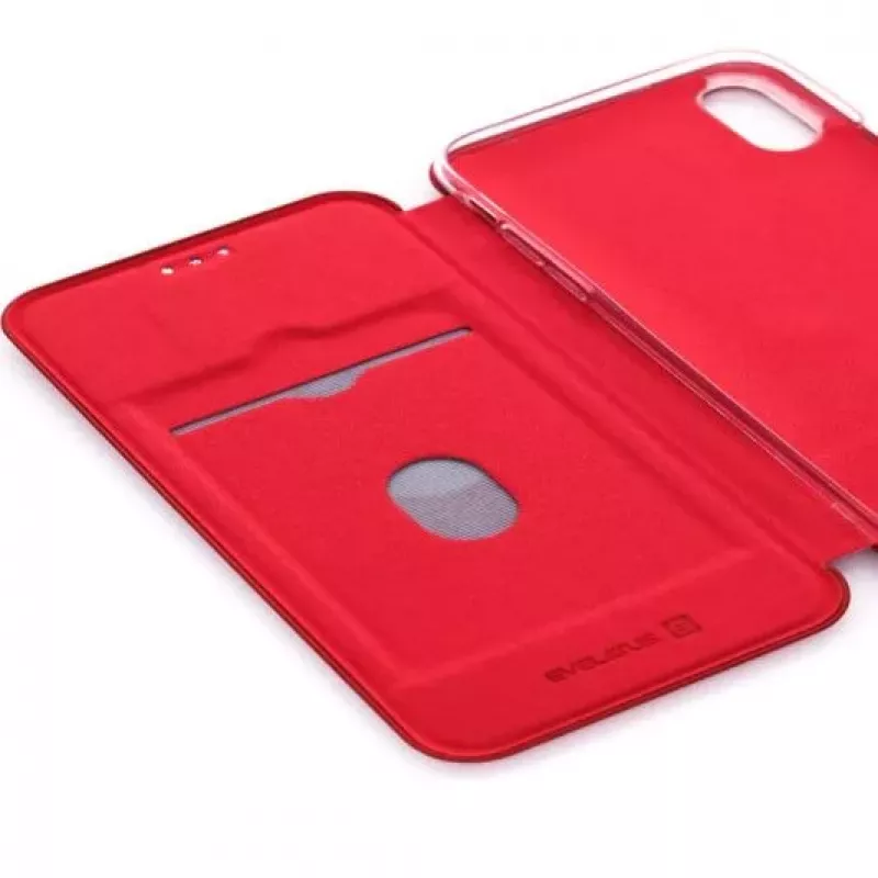 Evelatus Apple iPhone X/Xs Book Case Wine Red