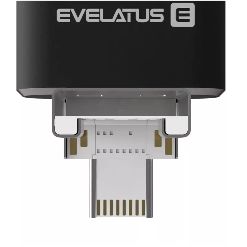 Evelatus USB Flash 4in1 64GB EFD03 (USB, Micro, Type C i iPhone) Czarny