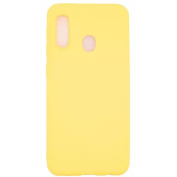 Evelatus Samsung A20e Soft Touch Silicone Case with Strap Yellow