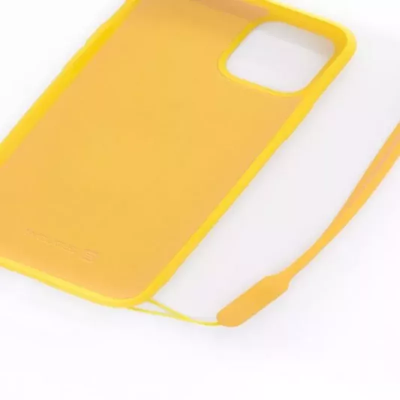 Evelatus Apple iPhone 11 Pro Soft Touch Silicone Case with Strap Yellow