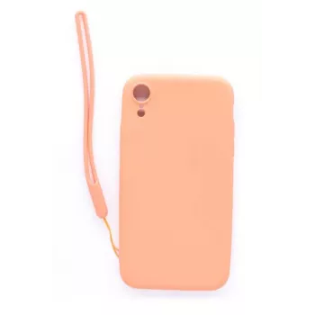 Evelatus Apple iPhone XR Soft Touch Silicone Case with Strap Pink