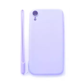 Evelatus Apple iPhone XR Soft Touch Silicone Case with Strap Purple