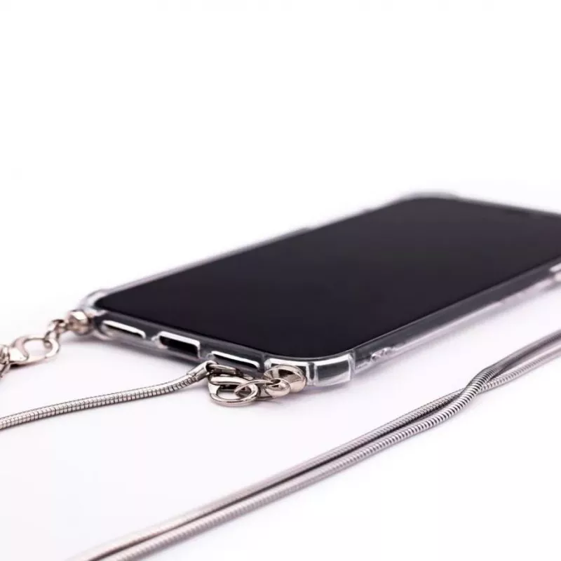 Evelatus Samsung Galaxy S10e Silikonowy Przezroczysty z Naszyjnikiem TPU Space Gray