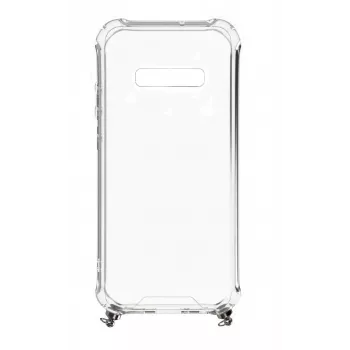 Evelatus Samsung Galaxy S10 Case with Rope Black Stripes Transparent