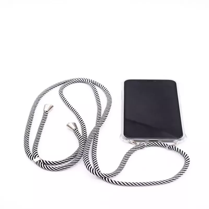 Evelatus Apple iPhone XR Case with Rope Black Stripes Transparent