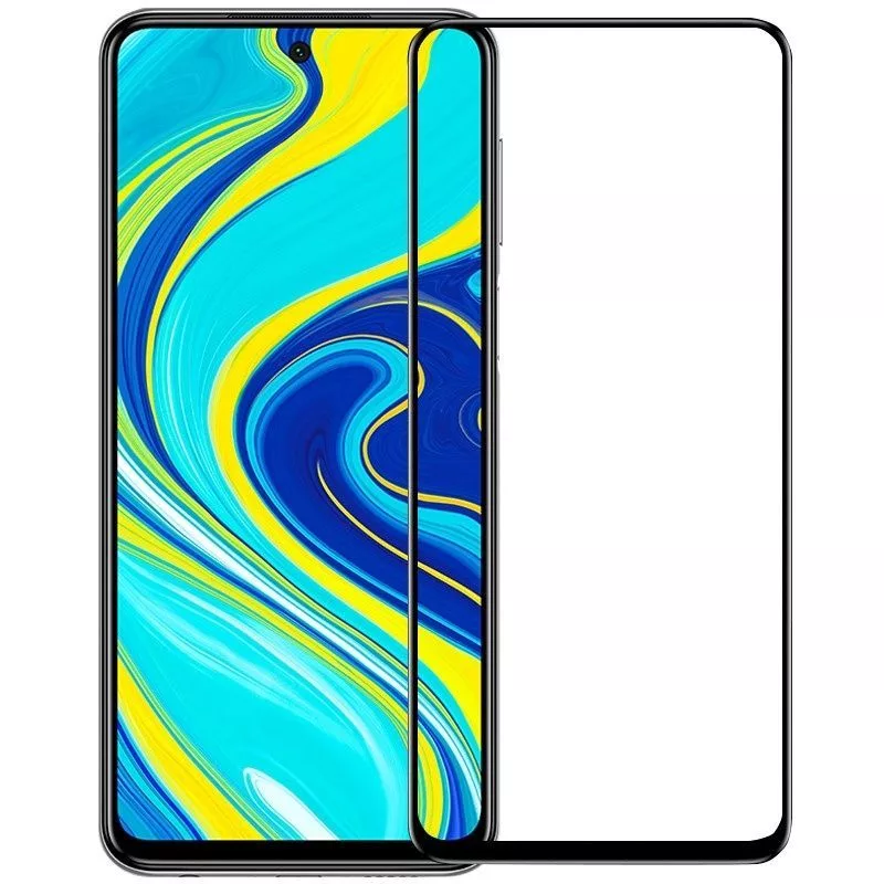 Evelatus Xiaomi Redmi Note 9 2.5D Full Cover Japan Glue Glass Anti-Static Tempered Glass Screen Protector