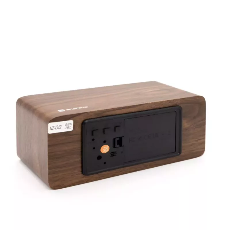 Evelatus Multifunctional Clock EMC01 Wooden - LED Digital Alarm Clock with Temperature and Humidity Display
