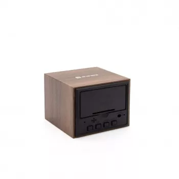 Evelatus Multifunctional Clock EMC02 Wooden - Cyfrowy budzik LED z wyświetlaczem temperatury, brązowe drewno