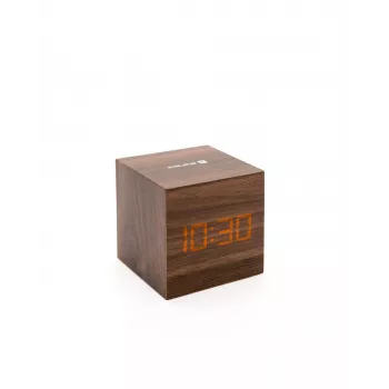 Evelatus Multifunctional Clock EMC02 Wooden - Cyfrowy budzik LED z wyświetlaczem temperatury, brązowe drewno