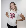 Dinamo Women's T-Shirt L DINAMO with Red Metallic Printing White