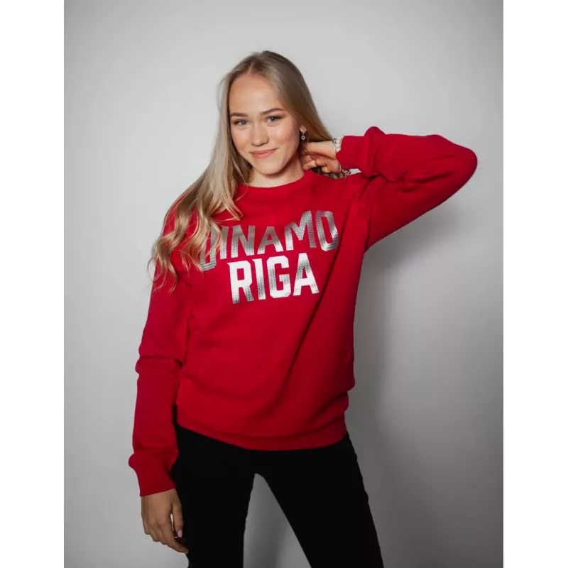 Dinamo Women's T-Shirt L DINAMO with Red Metallic Printing White