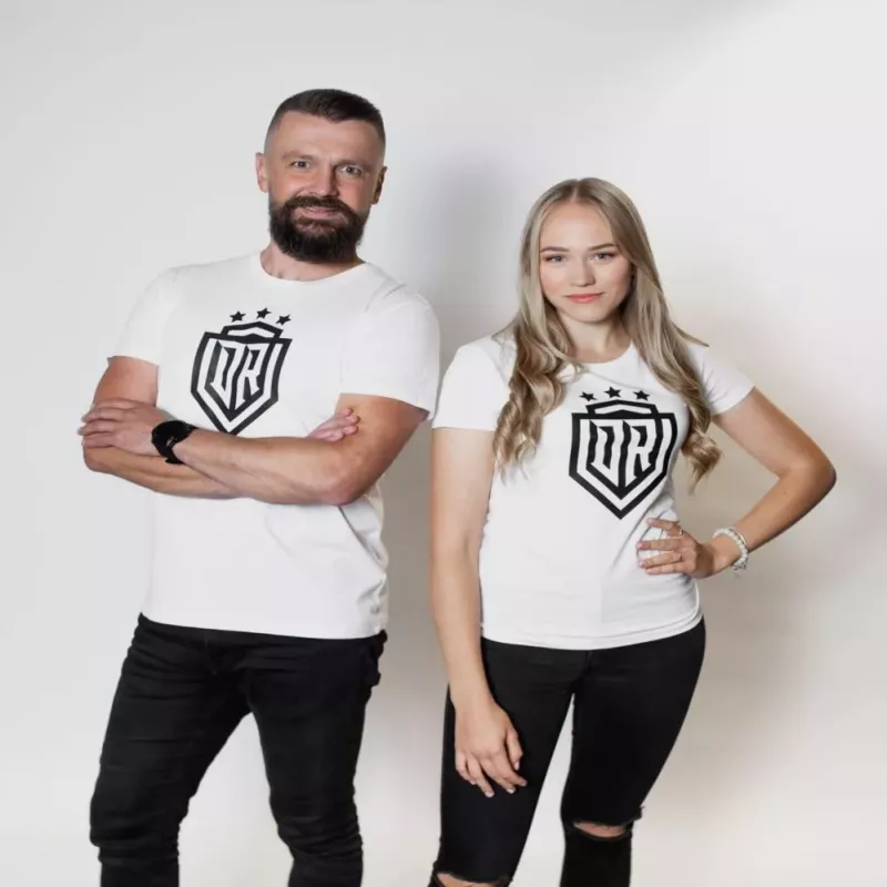 Męska koszulka Dinamo «DINAMO» z czarnym nadrukiem XXL Biała
