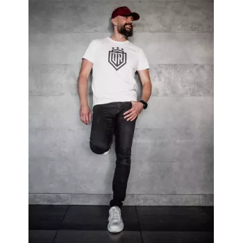 Męska koszulka Dinamo «DINAMO» z czarnym nadrukiem XXL Biała