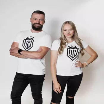 Damski T-shirt Dinamo DINAMO z czarnym nadrukiem XS Biały