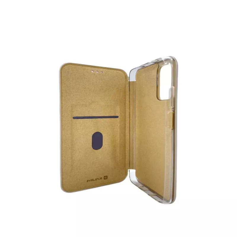 Evelatus Book Case do Xiaomi Redmi 9T - Złoty - Skóra PU z obudową TPU, etui portfelowe z podstawką i kieszeniami na karty