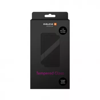 EVELATUS Apple iPhone 12 / 12 Pro Anti-Blue 2.5D Full Cover Japan Glue Glass Anti-Static Screen Protector