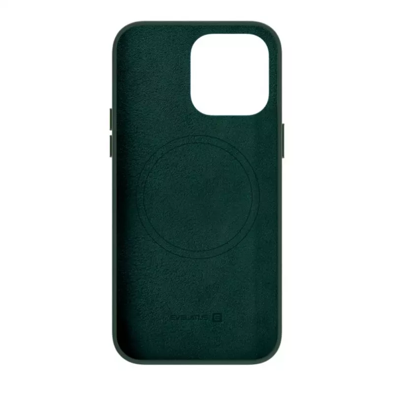 Evelatus Apple iPhone 14 Genuine Leather Case with MagSafe Dark Green