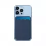 Evelatus Universal iPhone Genuine Leather MagSafe Wallet Blue
