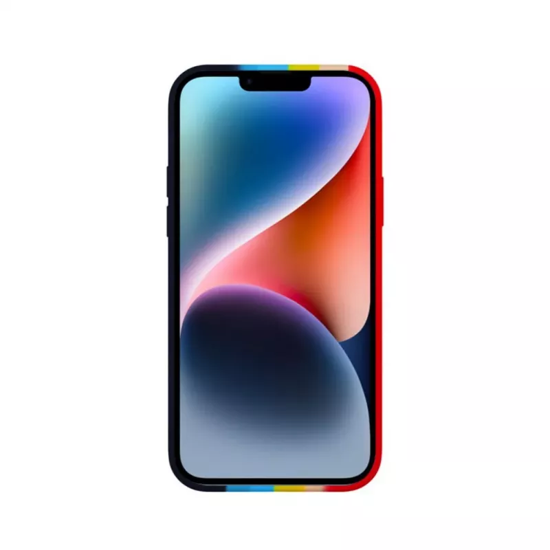 Evelatus Apple iPhone 14 Silikonowe Etui Wielokolorowa Tęcza