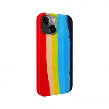 Evelatus Apple iPhone 14 Silikonowe Etui Wielokolorowa Tęcza
