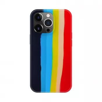 Evelatus Apple iPhone 14 Pro Silicone Case Multi-Colored Rainbow