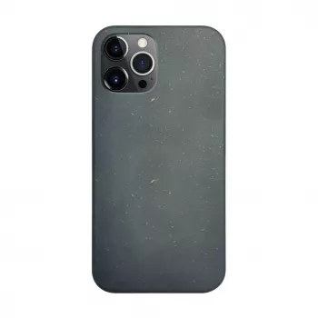 iLike Apple iPhone 12 / 12 Pro Silikonowo-Plastikowe Etui Eco Print Design Czarny