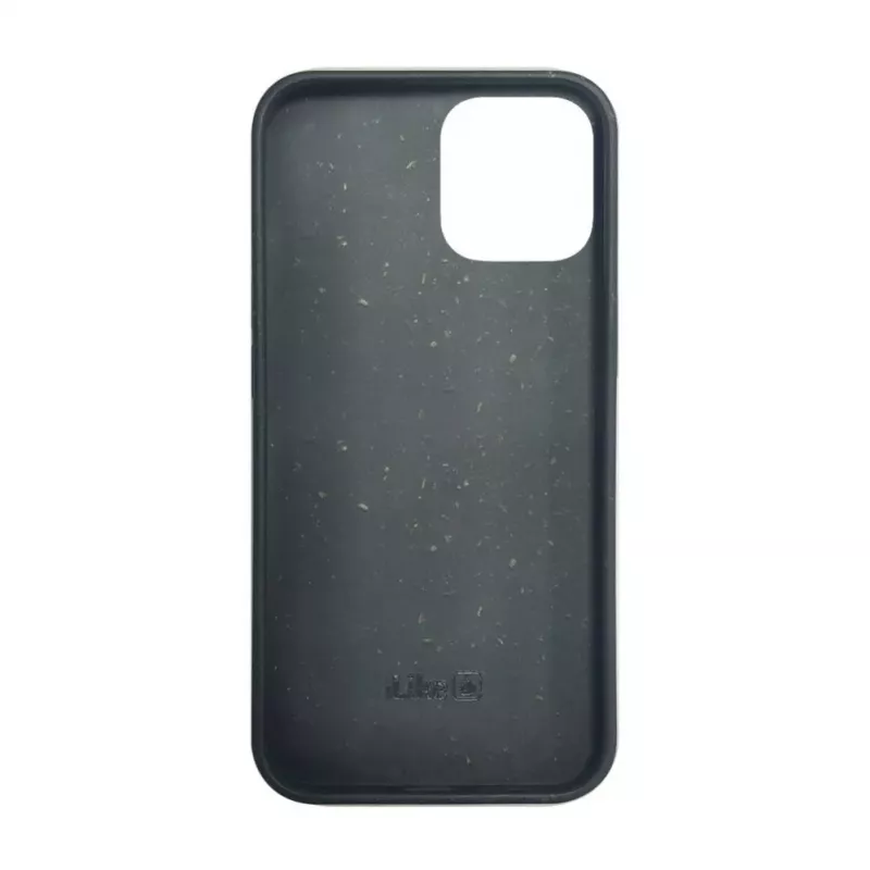 iLike Apple iPhone 12 Pro Max Silikonowa Plastikowa Etui Eco Print Design Czarny
