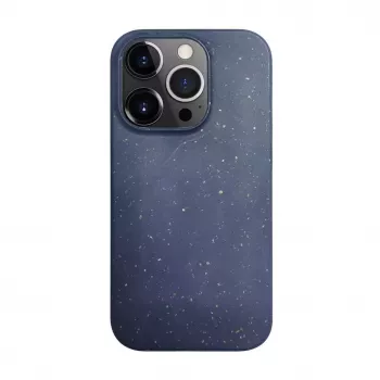 iLike Apple iPhone 13 Pro Max Silikonowo-Plastikowe Etui Eco Print Design Niebieski