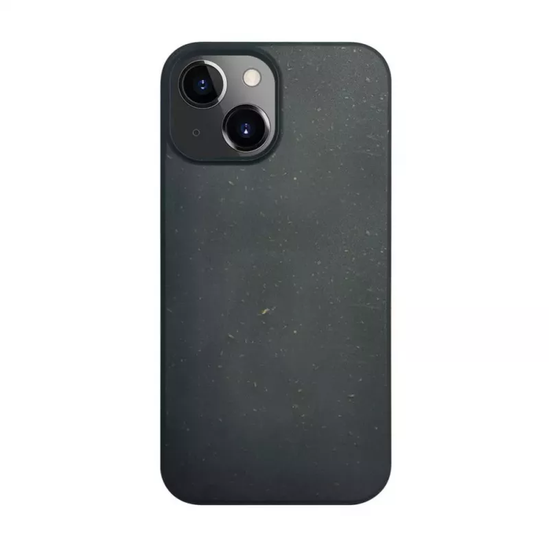 iLike Apple iPhone 14 Silikonowo-Plastikowe Etui Eco Print Design Czarny