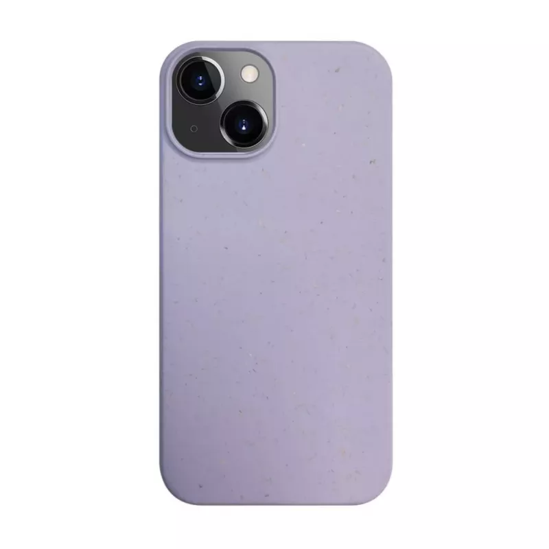 iLike Apple iPhone 14 Silikonowo-Plastikowe Etui Eco Print Design Kwiaty Fioletowy