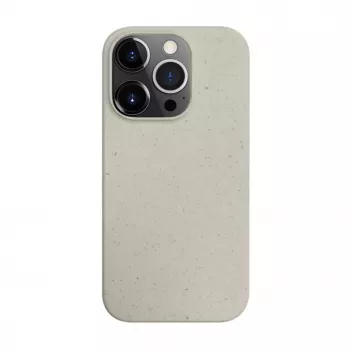 iLike Apple iPhone 14 Pro Max Silikonowe Plastikowe Etui Eco Print Design Biały