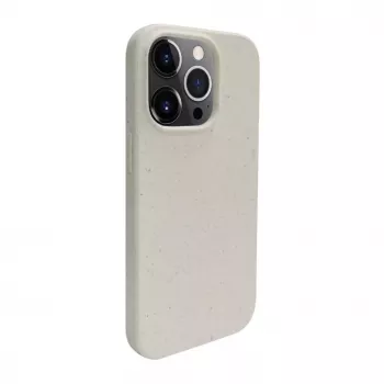 iLike Apple iPhone 14 Pro Max Silikonowe Plastikowe Etui Eco Print Design Biały