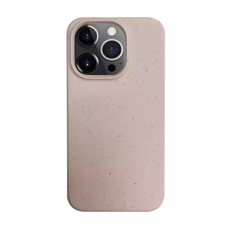 iLike Apple iPhone 14 Pro Max Silikonowa Plastikowa Etui Eco Print Design Beżowy