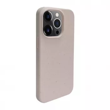 iLike Apple iPhone 14 Pro Max Silikonowa Plastikowa Etui Eco Print Design Beżowy